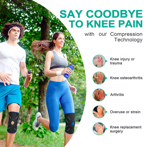 Knee Brace, Adjustable Compression Knee Support with Stabilizers, Knee Brace for Women and Men, Knee Pain Relief , Arthritis, ACL, LCL, MCL, Injury Recovery, Black - One Size Fits Most