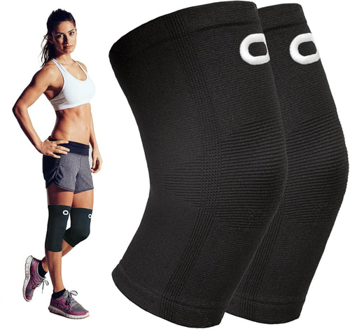 Knee Sleeve (1 Pair) - Best Knee Braces for Knee Pain for Men & Women - Non-Slip Knee Support for Running, Weightlifting, Basketball, Gym, Workout, Sports